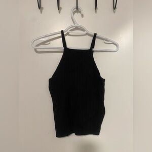 Atmosphere Black Women's Ribbed Halter Top - Size 4